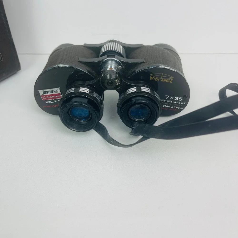 Jason Binoculars Statesman 7x35 Model 138 Brown Extra Wide Angle UVC Good